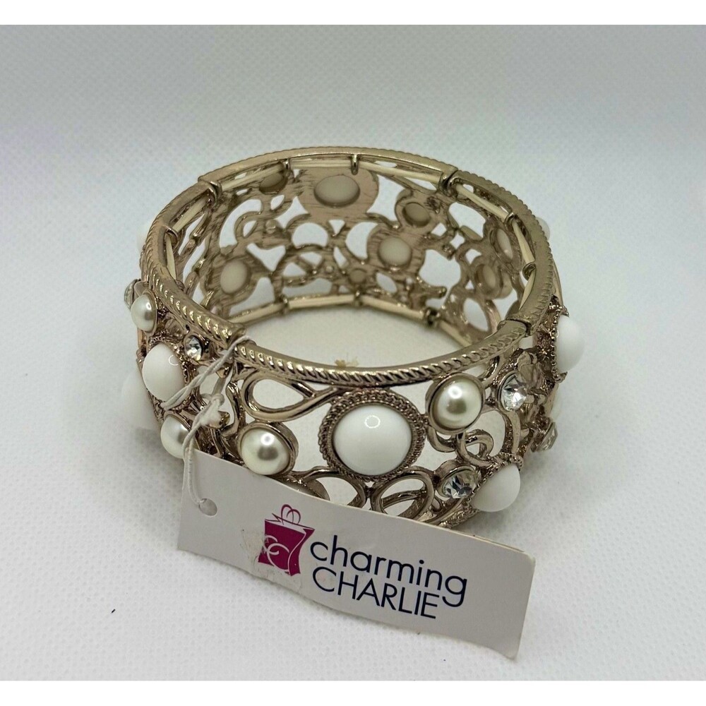 Charming Charlie Golden Age Collection Gold-Tone Stretch Bracelet